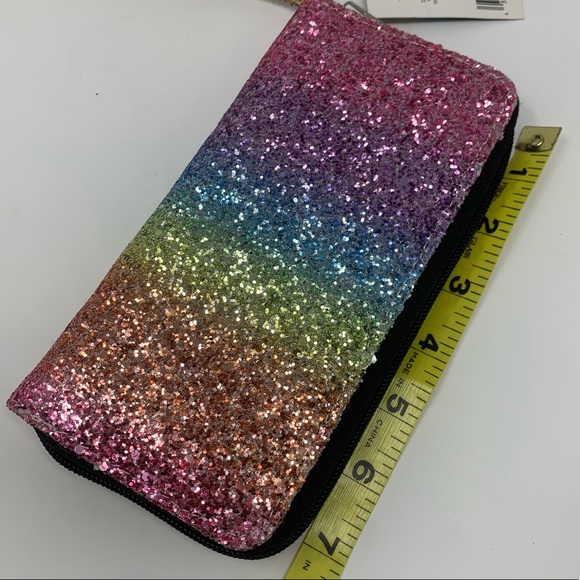 COPY - 🌈 RAINBOW 🌈 GLITTER Wristlet Wallet new - Picture 5 of 8